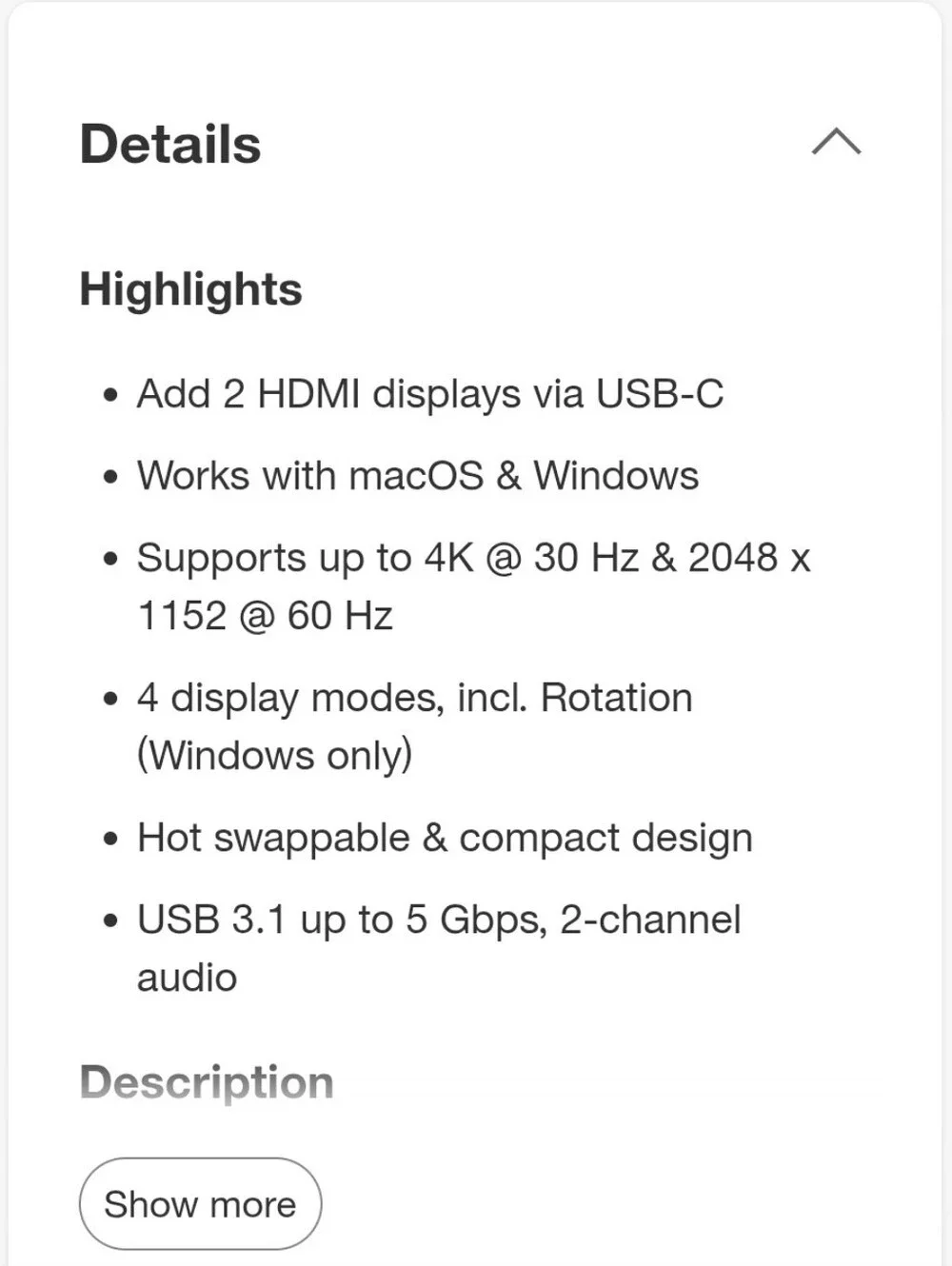 Silver USB-C to Dual HDMI Multi-Monitor Adapter